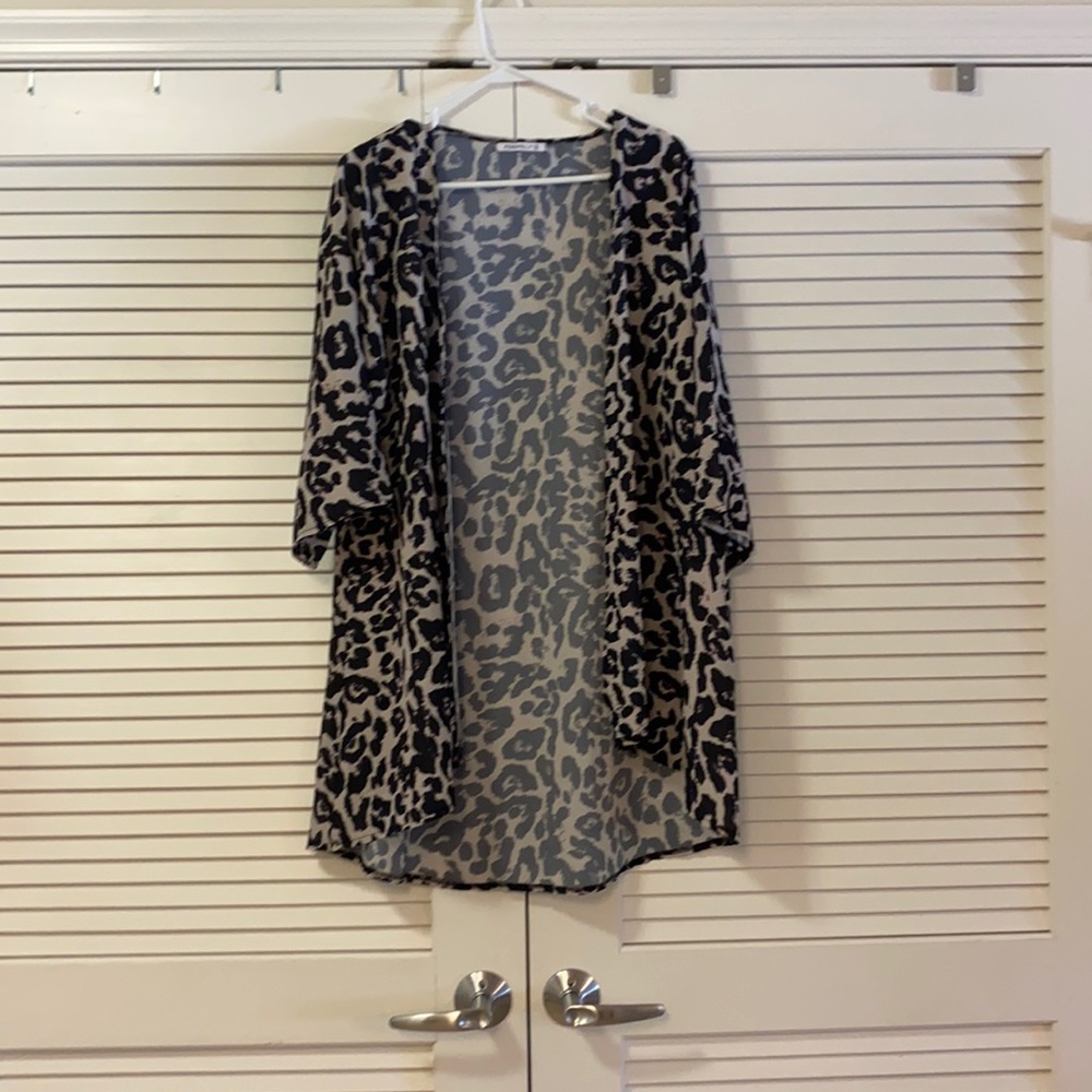 Leopard print kimono